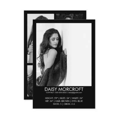 Modern Professional Model Actor Photo comp Card