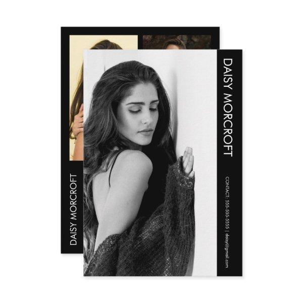 Modern Professional Model Actor Photo comp Card