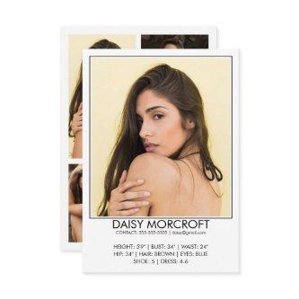 Modern Professional Model Actor Photo comp Card