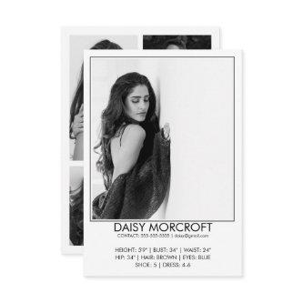 Modern Professional Model Actor Photo comp Card