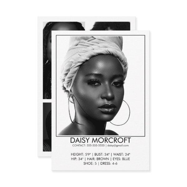 Modern Professional Model Actor Photo comp Card
