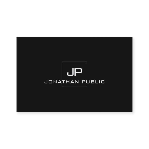 Modern Professional Monogram Black White Elegant