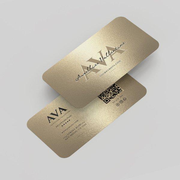 Modern Professional Monogram Elegant Faux Gold