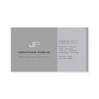 Modern Professional Monogram Plain Elegant Grey