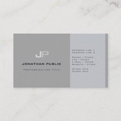 Modern Professional Monogram Plain Elegant Grey