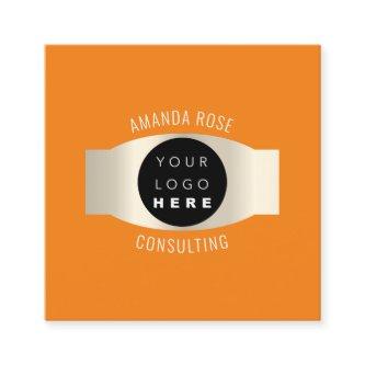 Modern Professional Orange Black Custom Logo Square