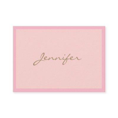 Modern Professional Pink Gold Hand Script Elegant