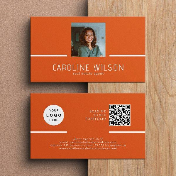 Modern professional QR CODE logo photo orange
