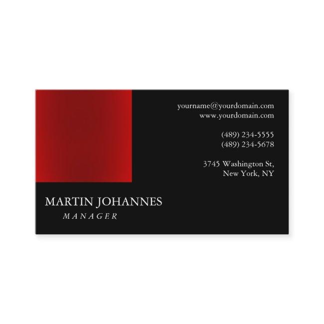 Modern Professional Red Black Plain