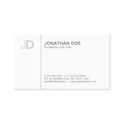 Modern Professional Stylish Monogram White Plain