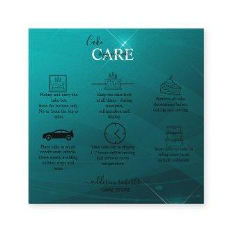 Modern Professional Turquoise Cake Care   Square