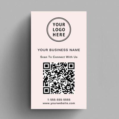 Modern Promotional Logo QR Code Pink