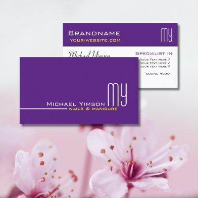 Modern Purple and White with Initials Professional