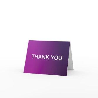 Modern Purple Gradient Ombre & Editable White Text Thank You Card