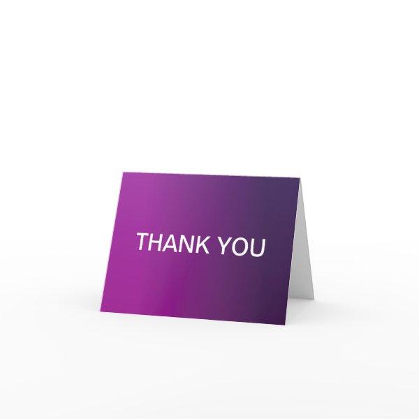 Modern Purple Gradient Ombre & Editable White Text Thank You Card