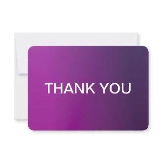 Modern Purple Gradient Ombre & Editable White Text Thank You Card