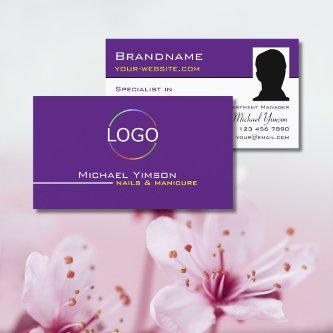 Modern Purple White with Logo & Photo Professional