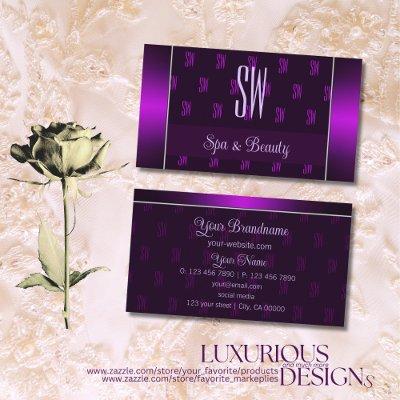Modern Purple with Monogram Professional Stylish