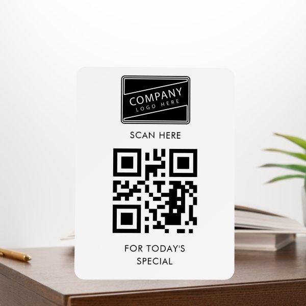 Modern QR Code and Business Logo Foam Board