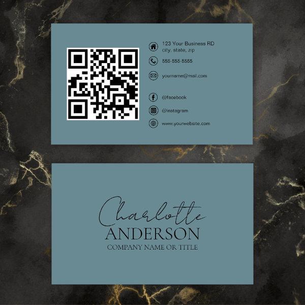 Modern QR Code Custom Social Media Hazy Teal