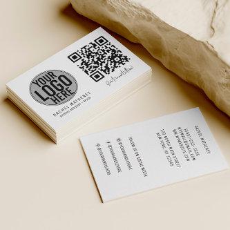 Modern QR Code Logo Simple White Professional