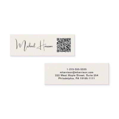Modern QR Code Signature Script Cream Mini