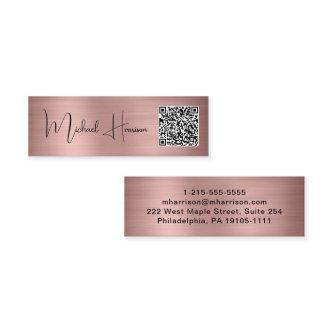 Modern QR Code Signature Script Rose Gold Mini