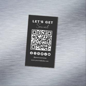 Modern QR Code Social Media Connect With Us  Magnet
