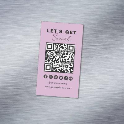 Modern QR Code Social Media Connect With Us  Magnet