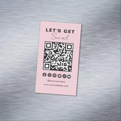 Modern QR Code Social Media Connect With Us  Magnet
