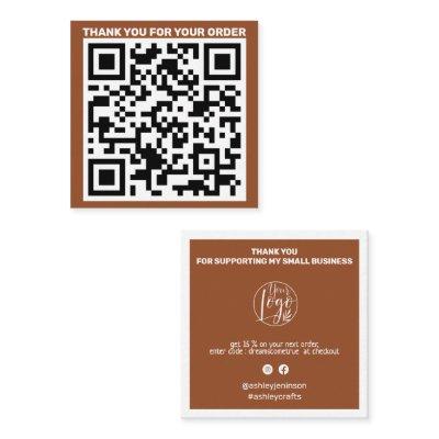 Modern QR code thank you order terracotta Square