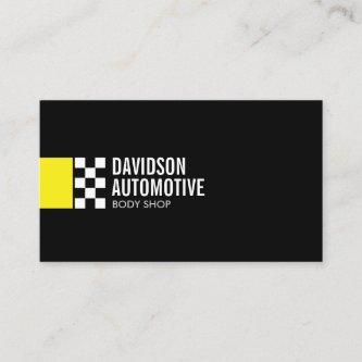 Modern Racing Flag Logo in Yellow Automotive