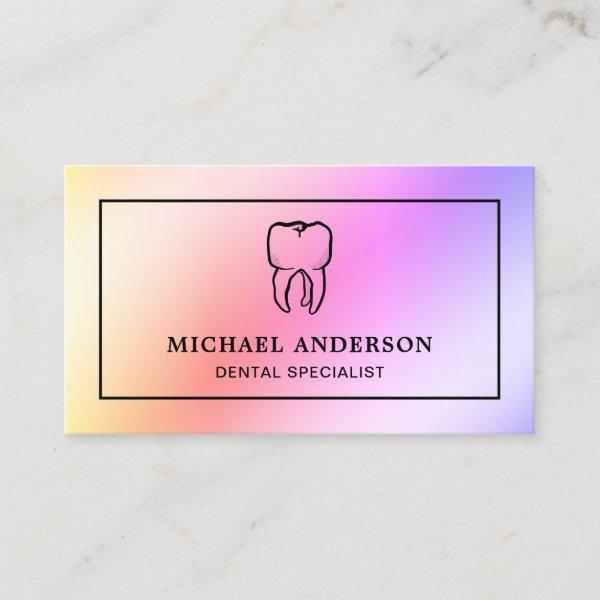 Modern Rainbow Foil Tooth Dental Clinic Dentist