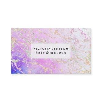 Modern rainbow glitter marble on nebula watercolor