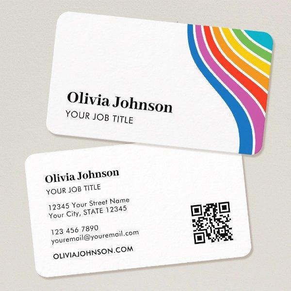 Modern Rainbow Wave QR Code Custom
