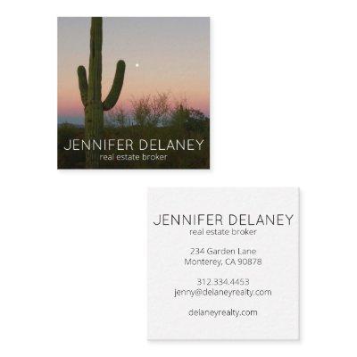 Modern Real Estate Agent Saguaro Sunset Photo Square