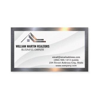 Modern Realtor Metal Logo | Metallic Border