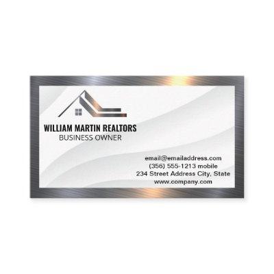 Modern Realtor Metal Logo | Metallic Border