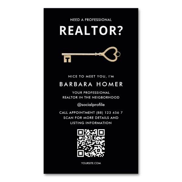 Modern Realtor Real Estate Agent Appointment QR  Magnet