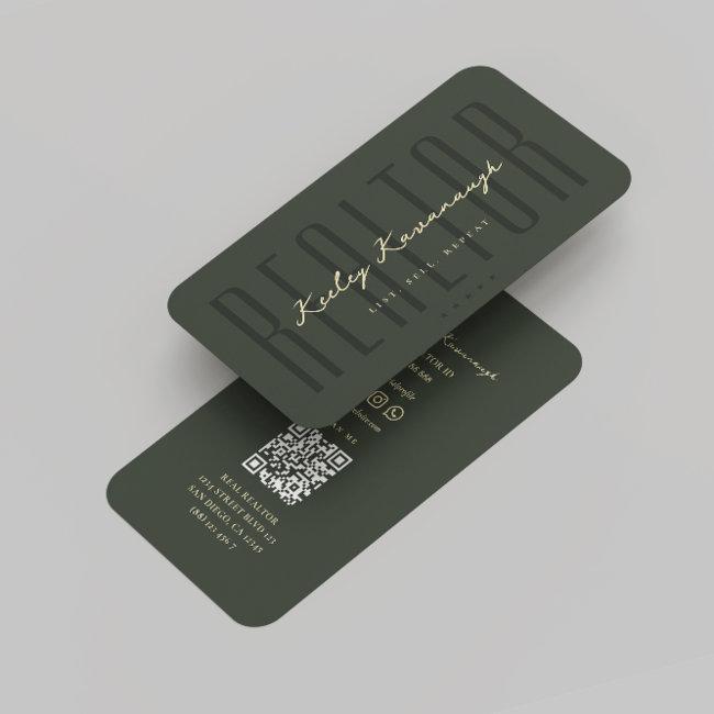 Modern Realtor Real Estate Agent Green Gold