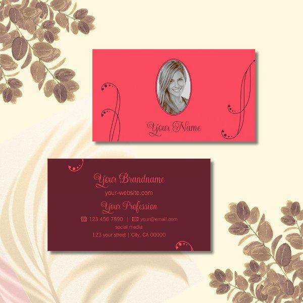 Modern Red and Burgundy Ornate with Portrait Photo