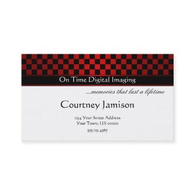 Modern Red Black Checkers Pattern