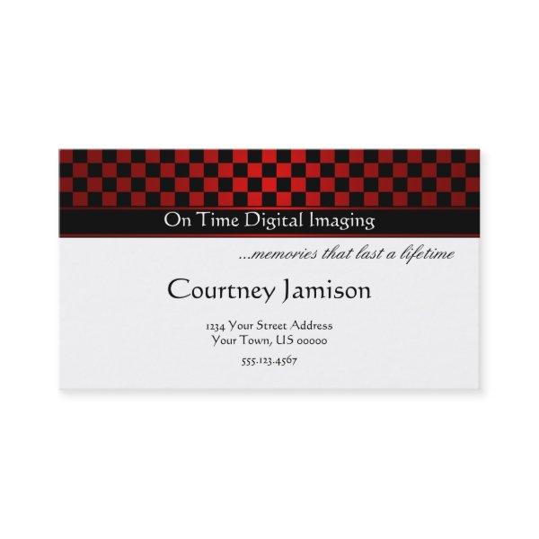 Modern Red Black Checkers Pattern