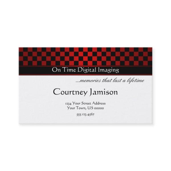 Modern Red Black Checkers Pattern