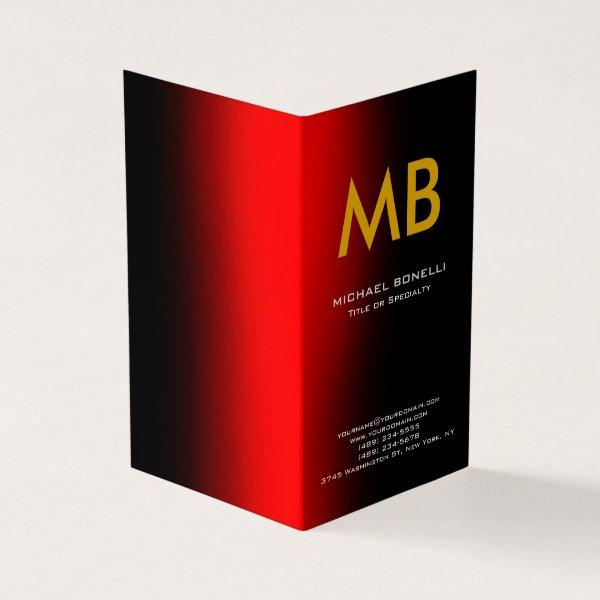 Modern red black yellow monogram