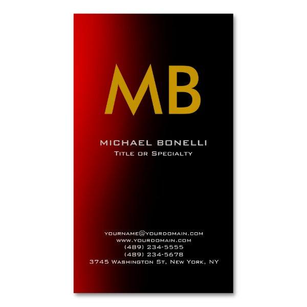 Modern red black yellow monogram  magnet
