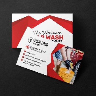 Modern Red Car Wash Auto Detailing Car Care
