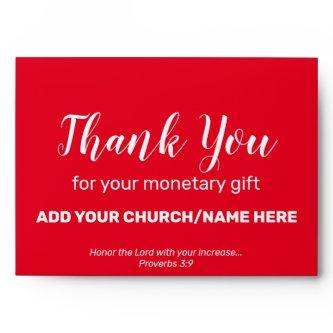 Modern Red Church Offerings Charity Donations Cash Envelope