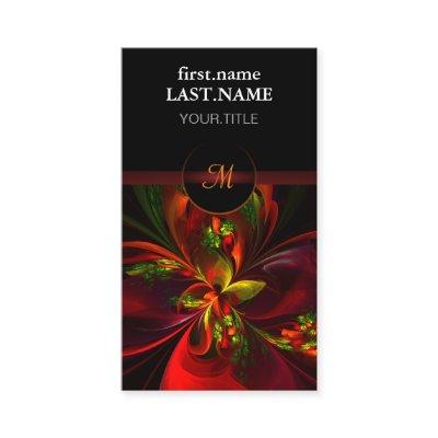 Modern Red Green Floral Abstract Art Pattern #05