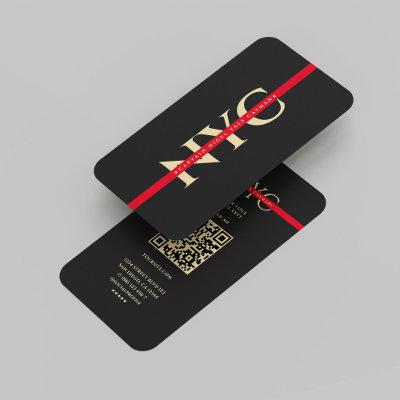 Modern Red Line Firefighter Monogram Dark Grey